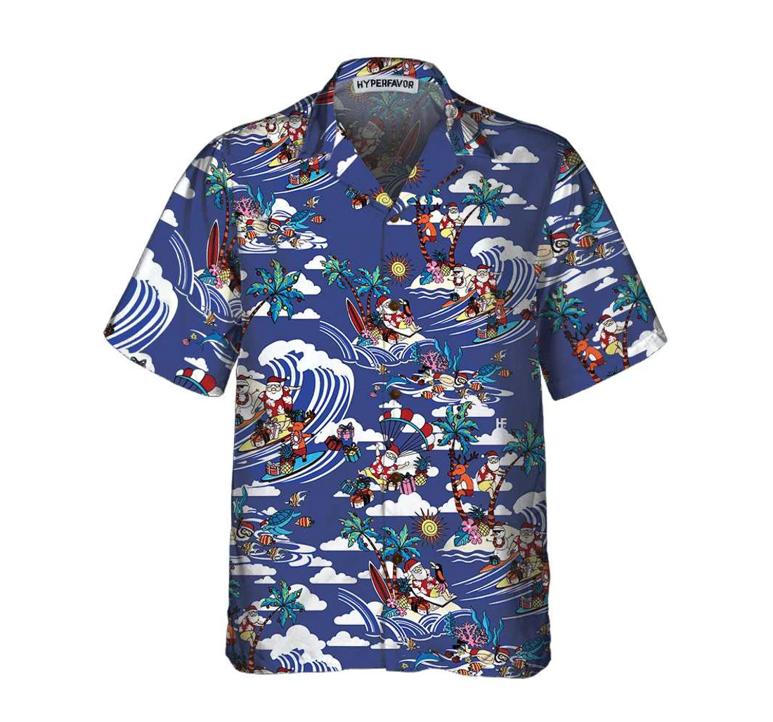 Personalized Merry Christmas Pattern Unique Christmas Best Christmas Gift Idea Hawaiian Shirt, Button Up Aloha Shirt For Men, Women