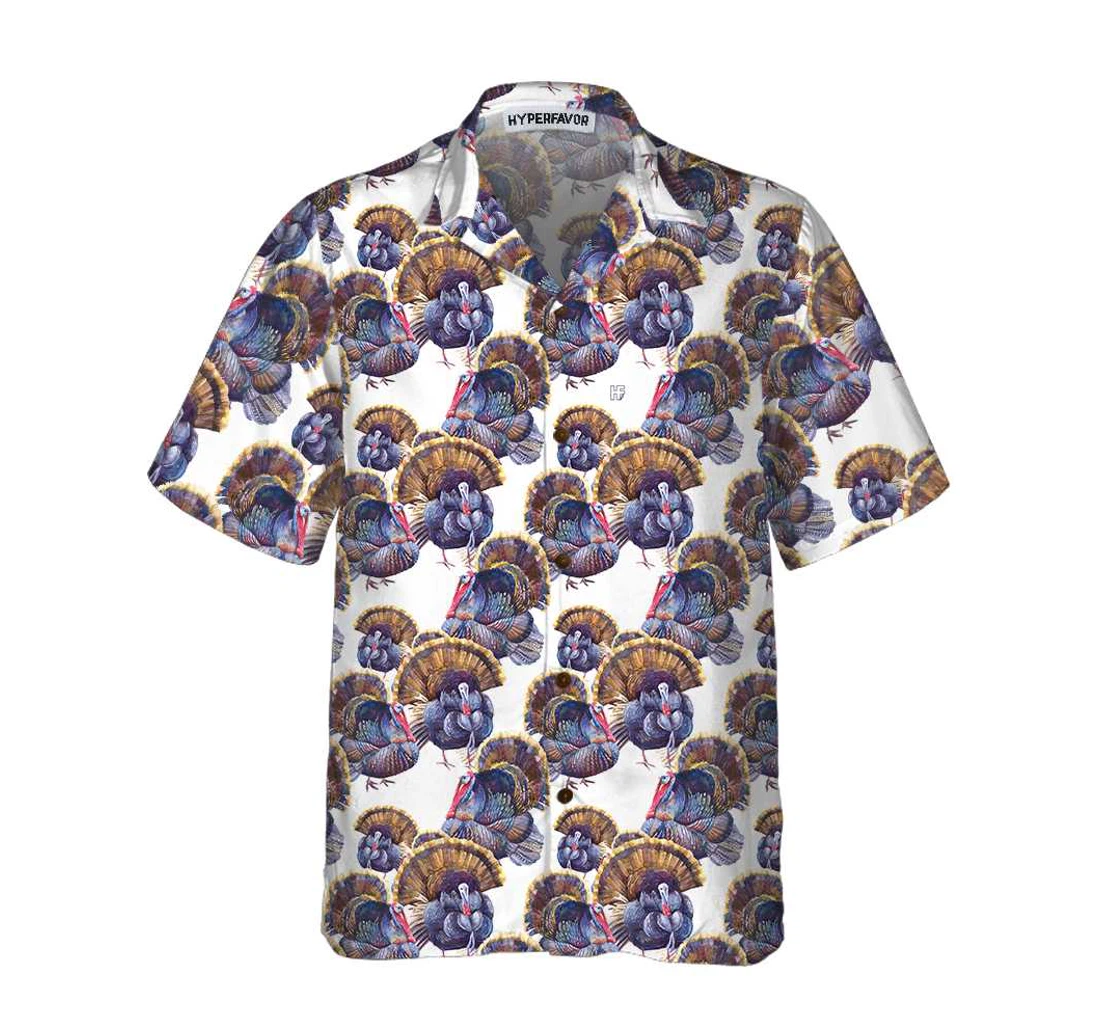Personalized Turkey Chicken Pattern Funny Gobble Gift Thanksgiving Day Hawaiian Shirt, Button Up Aloha Shirt For Men, Women