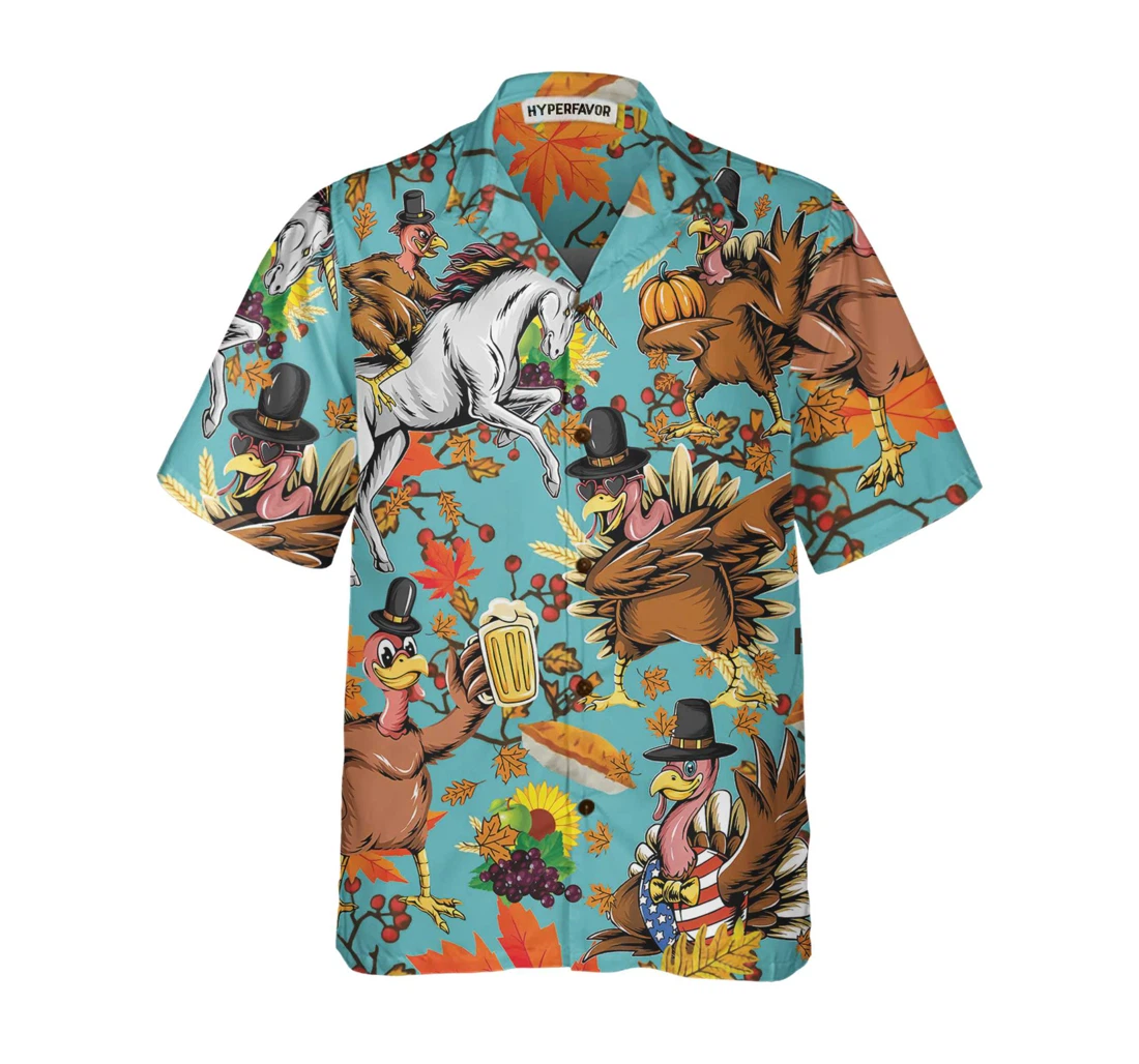 Personalized Turkey Thanksgiving Funny Thanksgiving Thanksgiving Gift And Hawaiian Shirt, Button Up Aloha Shirt For Men, Women
