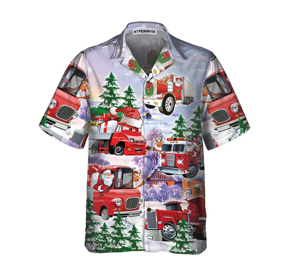 Personalized Christmas Truck Red Truck Christmas Best Christmas Gift Hawaiian Shirt, Button Up Aloha Shirt For Men, Women