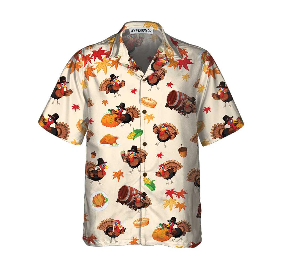 Personalized The Cutest Turkey Thanksgiving Funny Gobble Gift Christmas Day Hawaiian Shirt, Button Up Aloha Shirt For Men, Women