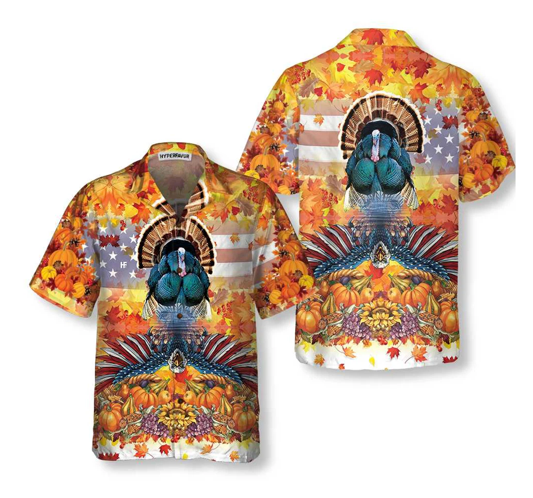 Personalized American Turkey Thanksgiving Unique Gift Thanksgiving Day Hawaiian Shirt, Button Up Aloha Shirt For Men, Women