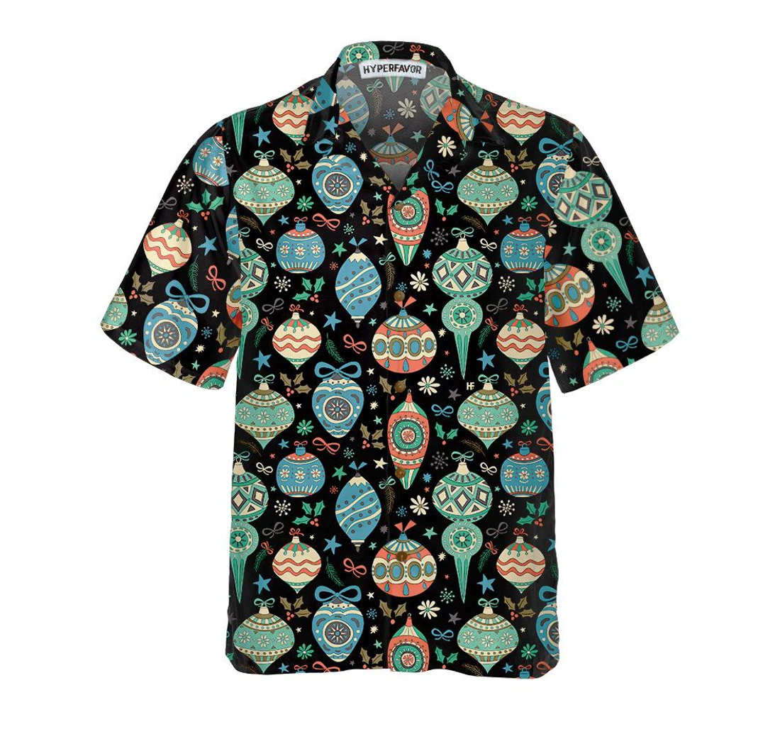 Personalized Colorful Christmas Balls Funny Christmas Gift Christmas Hawaiian Shirt, Button Up Aloha Shirt For Men, Women
