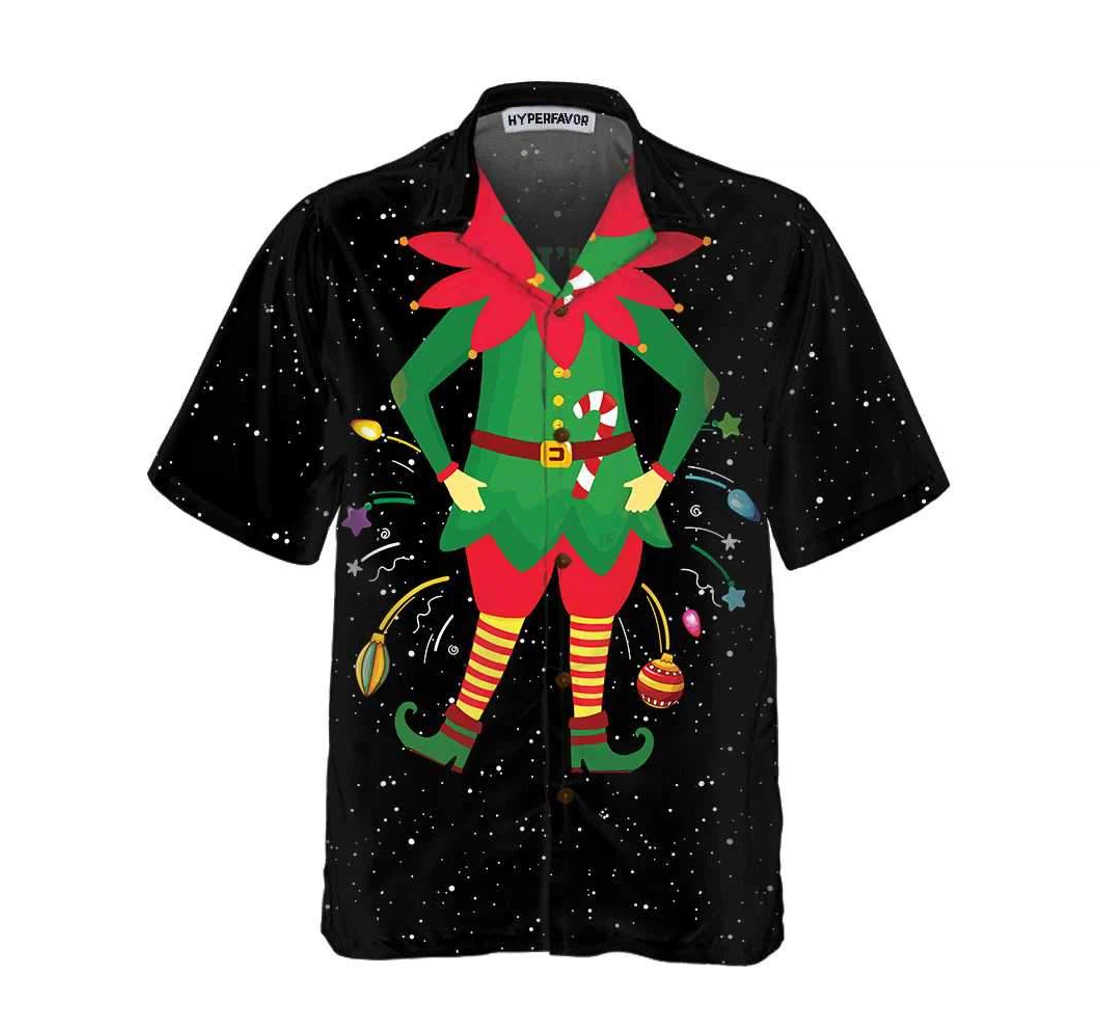 Personalized Christmas Elf Costume Funny Elf Christmas Best Christmas Gift Idea Hawaiian Shirt, Button Up Aloha Shirt For Men, Women