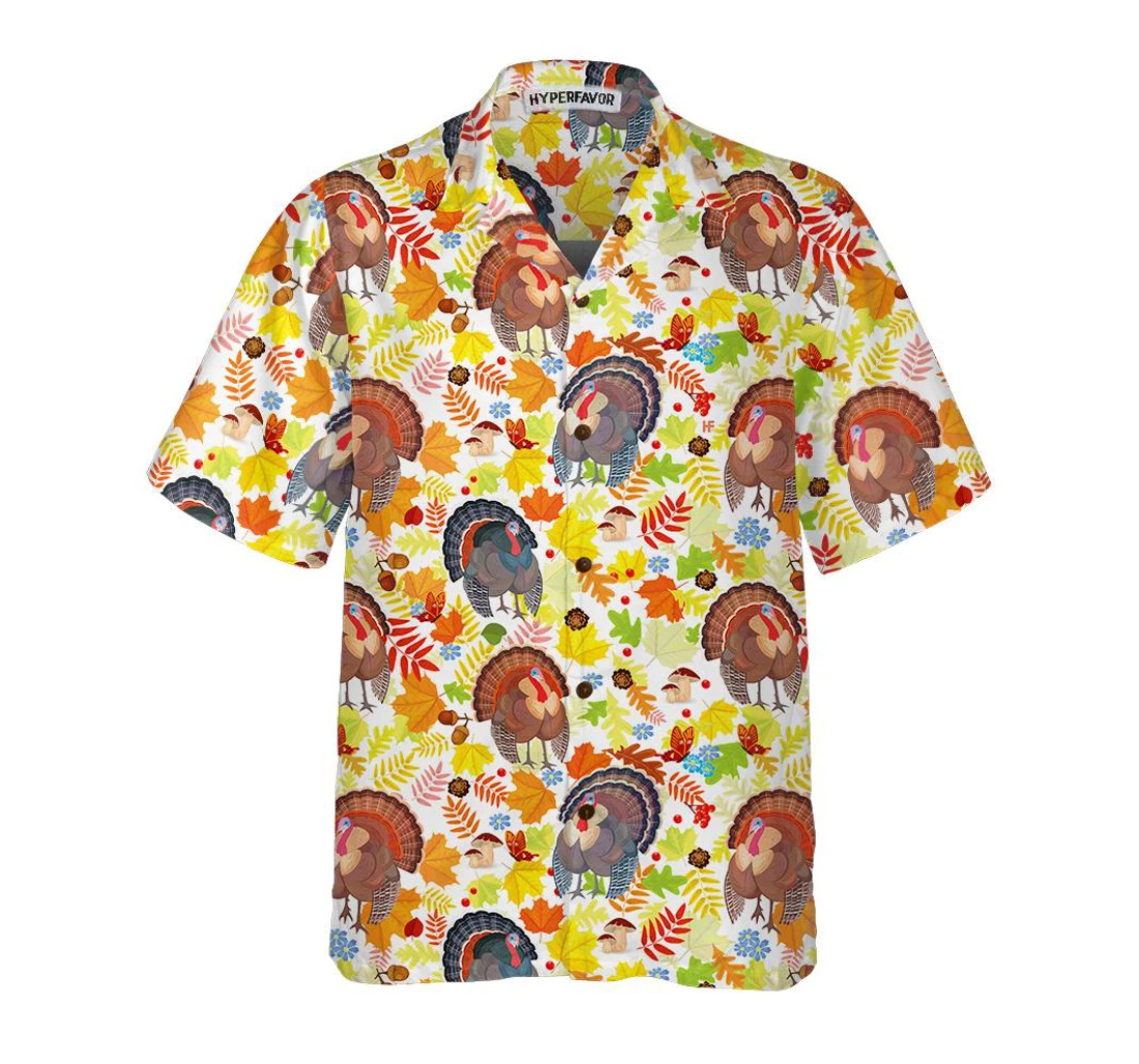 Personalized Fall Thanksgiving Turkeys Funny Thanksgiving Gobble Gift Thanksgiving Day Hawaiian Shirt, Button Up Aloha Shirt For Men, Women