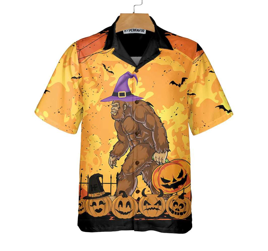 Personalized This Is My Human Costume Halloween Bigfoot Halloween Funny Halloween Hawaiian Shirt, Button Up Aloha Shirt For Men, Women