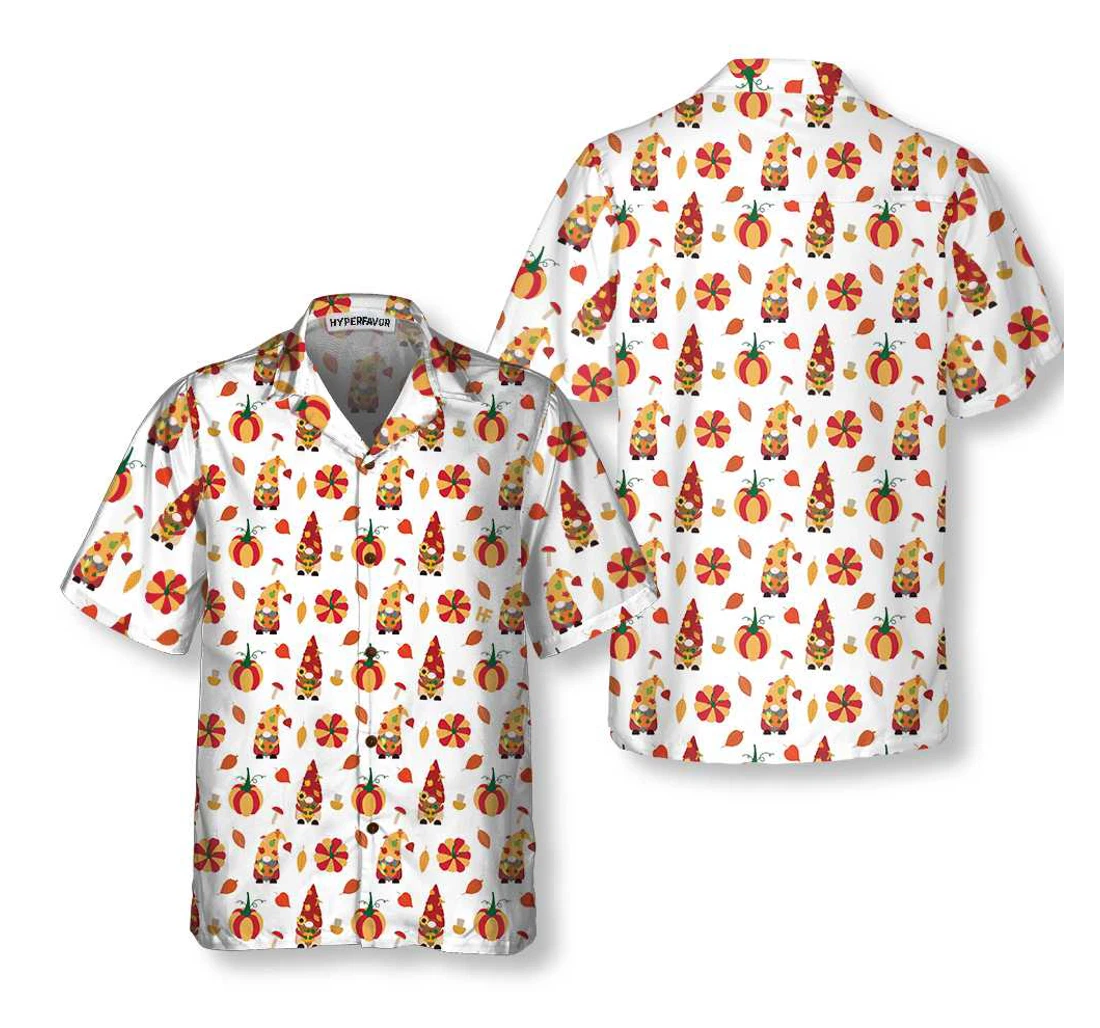 Personalized Thanksgiving Gnomes Thanksgiving Seamless Gnomes Thanksgiving Gift Hawaiian Shirt, Button Up Aloha Shirt For Men, Women