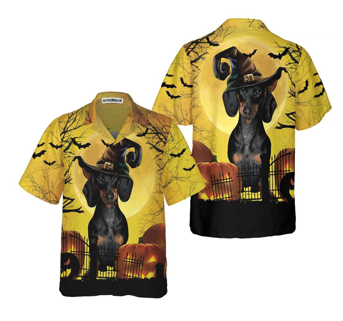 Personalized Dachshund Is Never Too Old Halloween Spooky Halloween And Hawaiian Shirt, Button Up Aloha Shirt For Men, Women