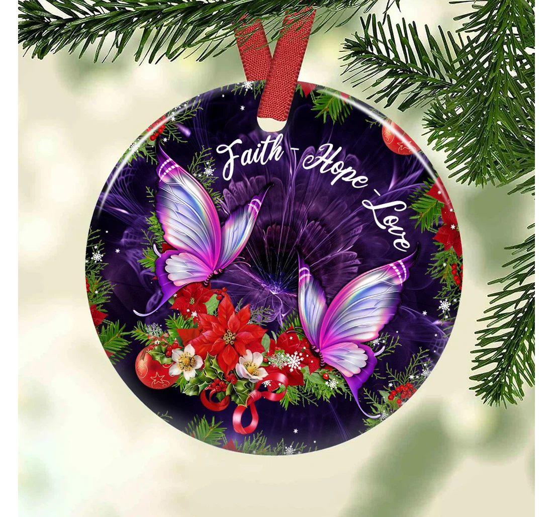 Faith Love Hope Anqz1309002z Circle Ornament MDF Ornament