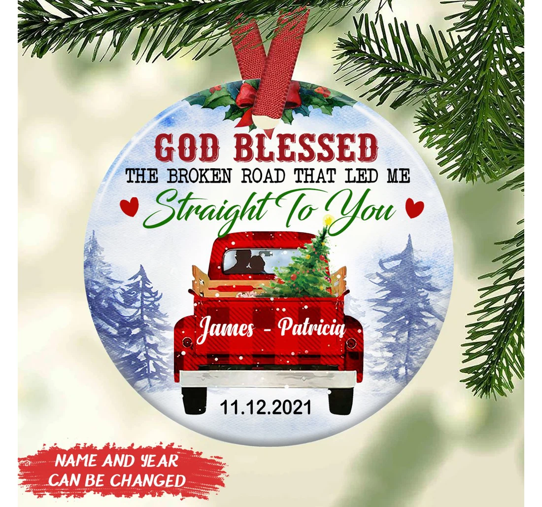 God Blessed The Broken Road Anqz1309003z Circle Ornament MDF Ornament