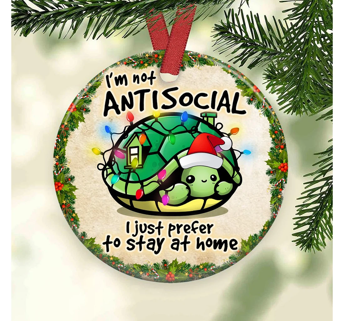 Im Not Anti Social Anqz1509002z Circle Ornament MDF Ornament