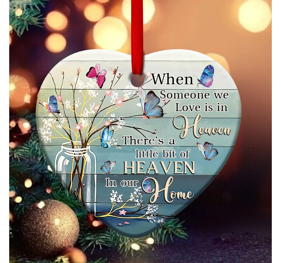 Butterfly Memorial Adaa2210005z Heart Ornament MDF Ornament