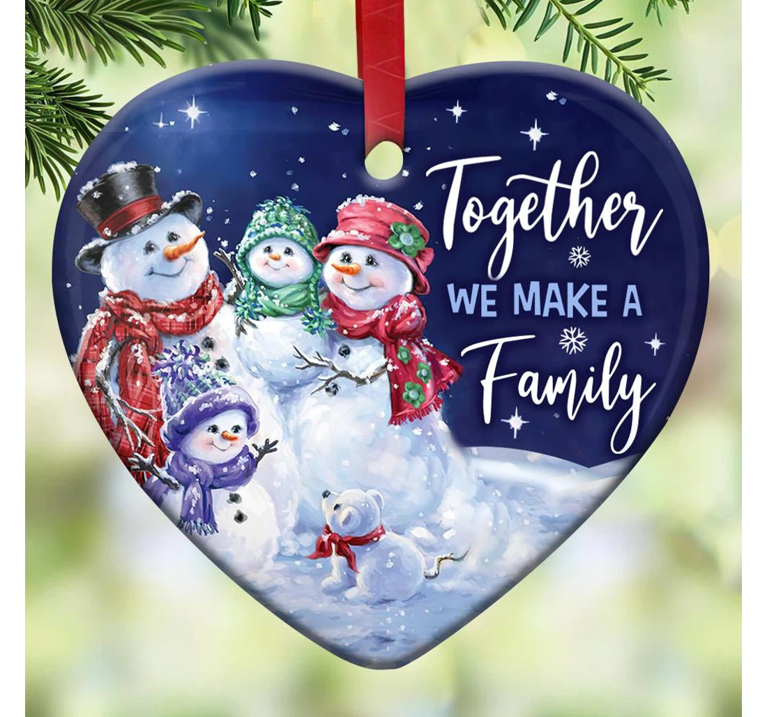 Snowman Family Hhqz2010011z Heart Ornament MDF Ornament