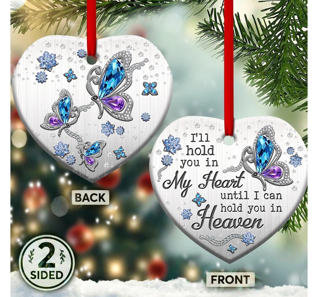 Hold You In My Heart Memorial Butterfly Nnrz3009008z Heart Ornament MDF Ornament