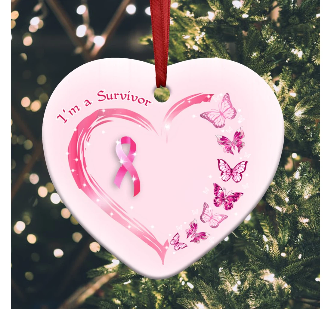 Butterfly Breast Cancer Faith Aeaa2110003z Heart Ornament MDF Ornament