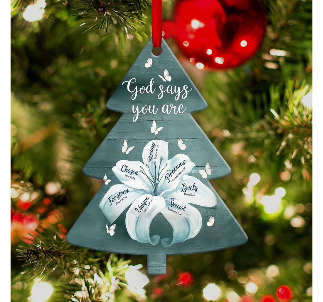 Lily Flower God Says You Are Anqz0410009z Tree Shaped Ornament MDF Ornament
