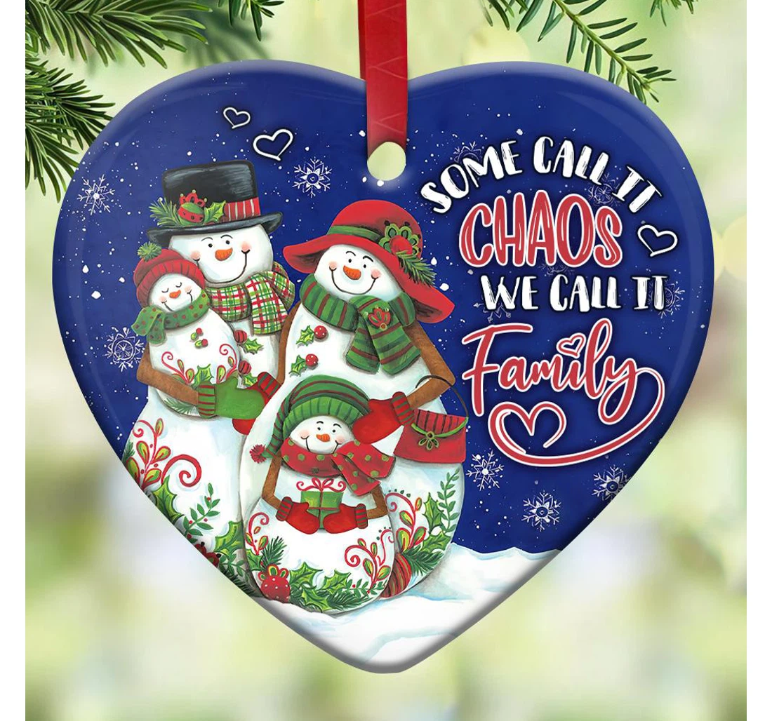 Snowman Family Hhqz2010010z Heart Ornament MDF Ornament