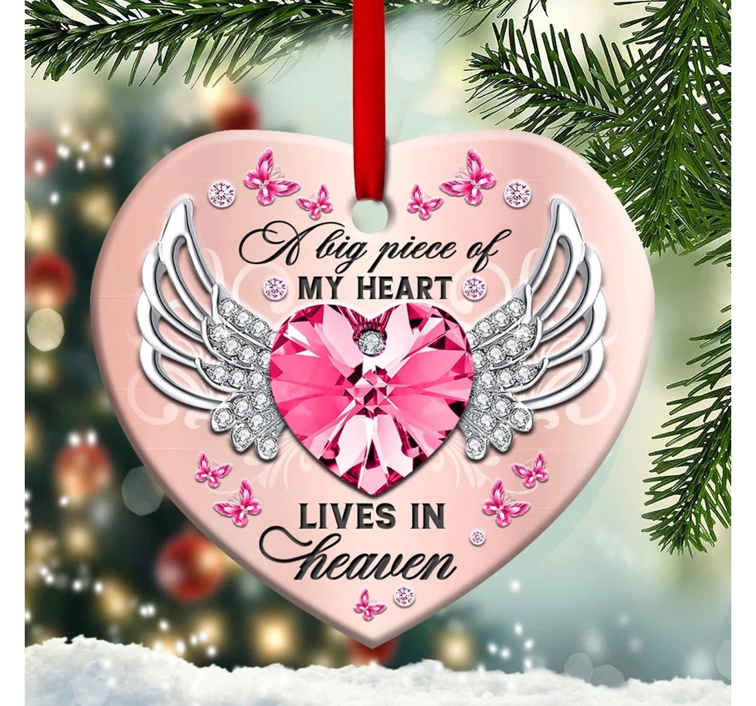 Butterfly Memorial A Big Piece Of My Heart Nnrz3009002z Heart Ornament MDF Ornament
