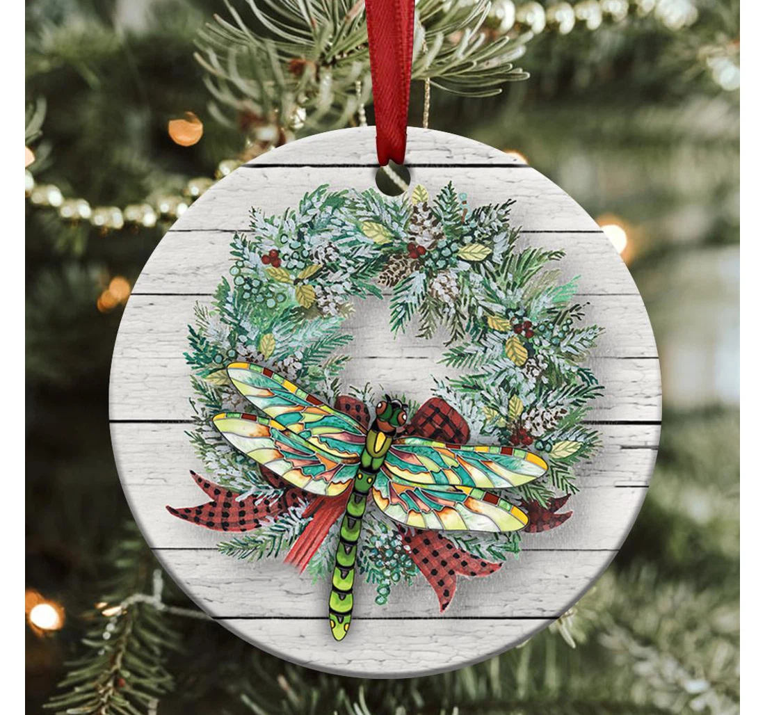 Dragonfly Christmas Aeaa2810011z Circle Ornament MDF Ornament