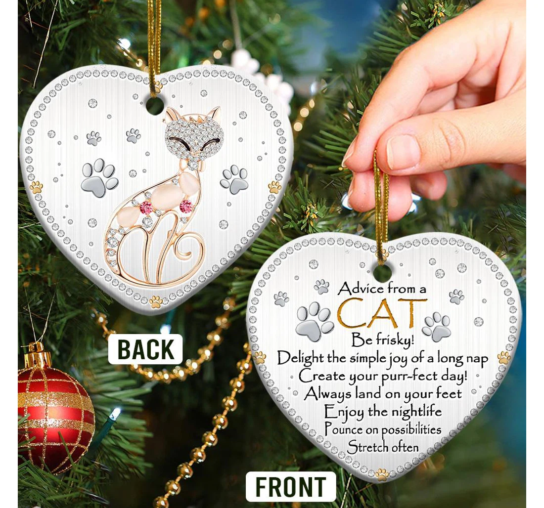 Cat Advice Ttyz0510008z Heart Ornament MDF Ornament