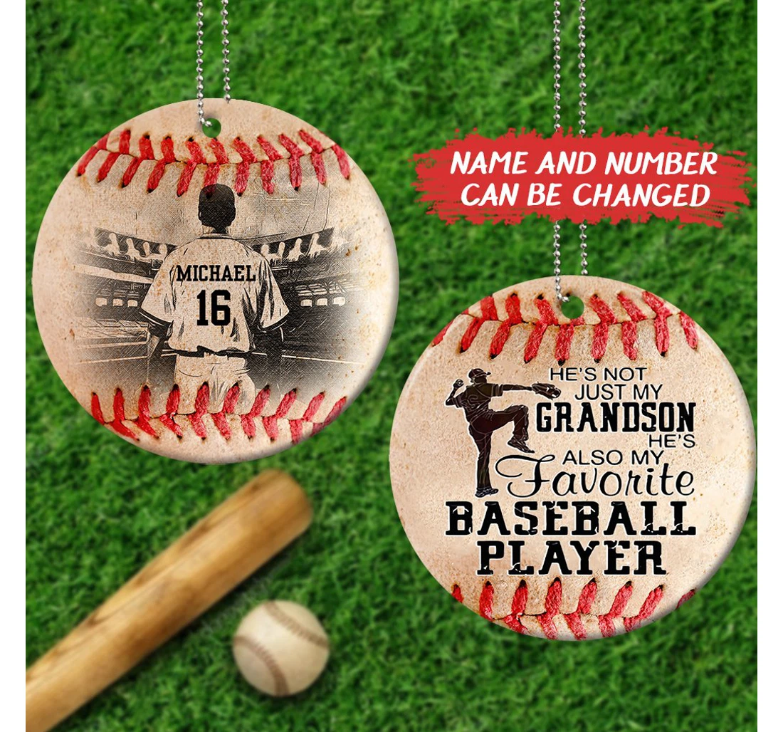 Personalized Baseball Grandson Adaa0710004z Circle Ornament MDF Ornament