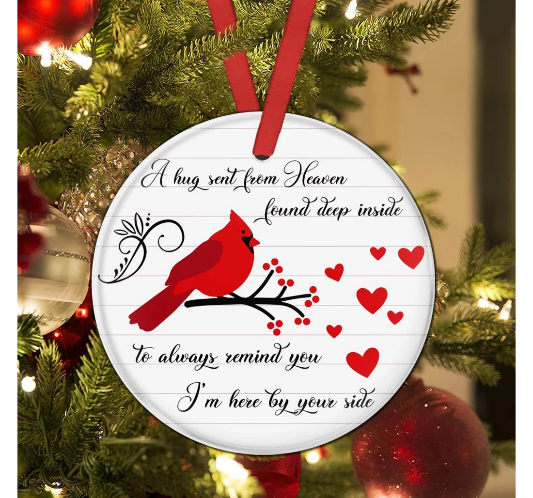 Cardinal A Hug Sent From Heaven Aggb2010001z Circle Ornament MDF Ornament