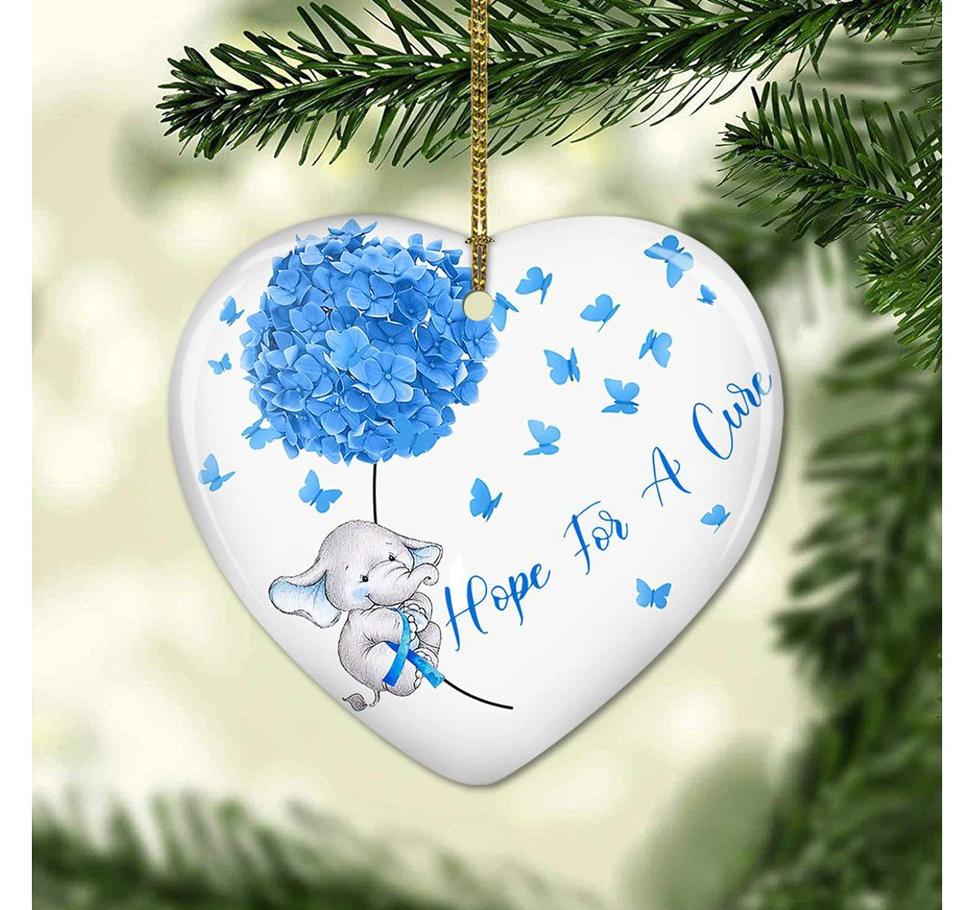 Dbt Dandelion Elephant Hope For A Cure Aglz0410004z Heart Ornament MDF Ornament