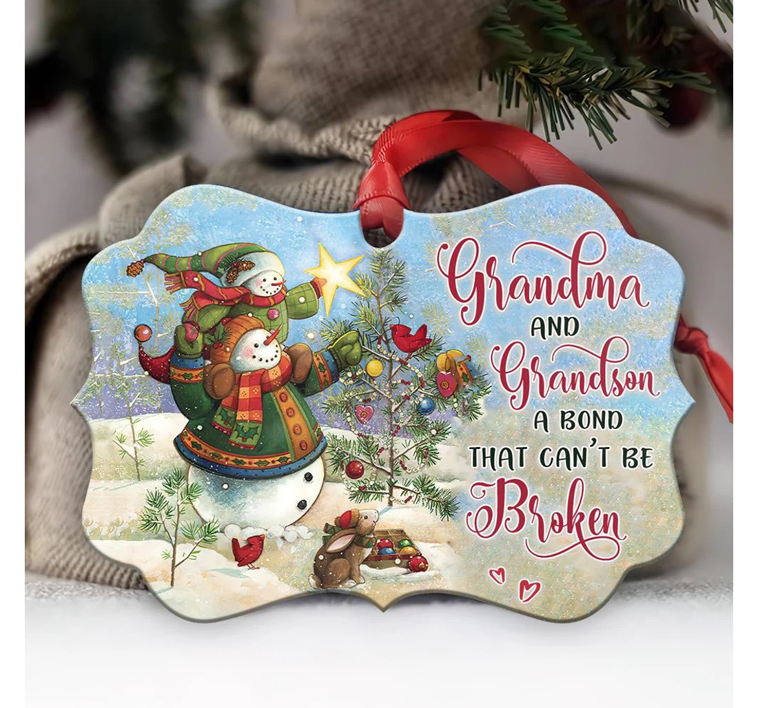 Snowman Grandma And Grandson Hhqz1910007z Ornament MDF Ornament