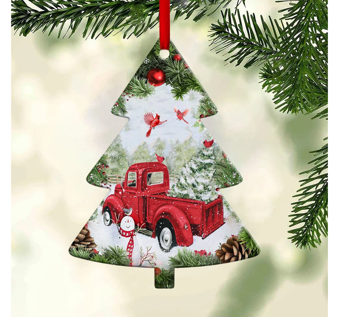 Red Truck Anqz2210100z Tree Shaped Ornament MDF Ornament