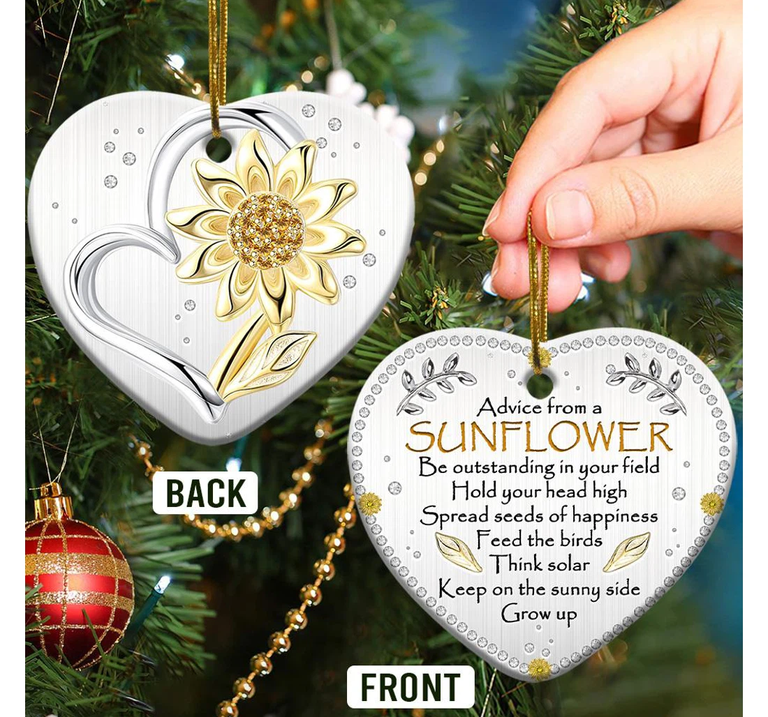 Sunflower Advice Ttyz0510009z Heart Ornament MDF Ornament