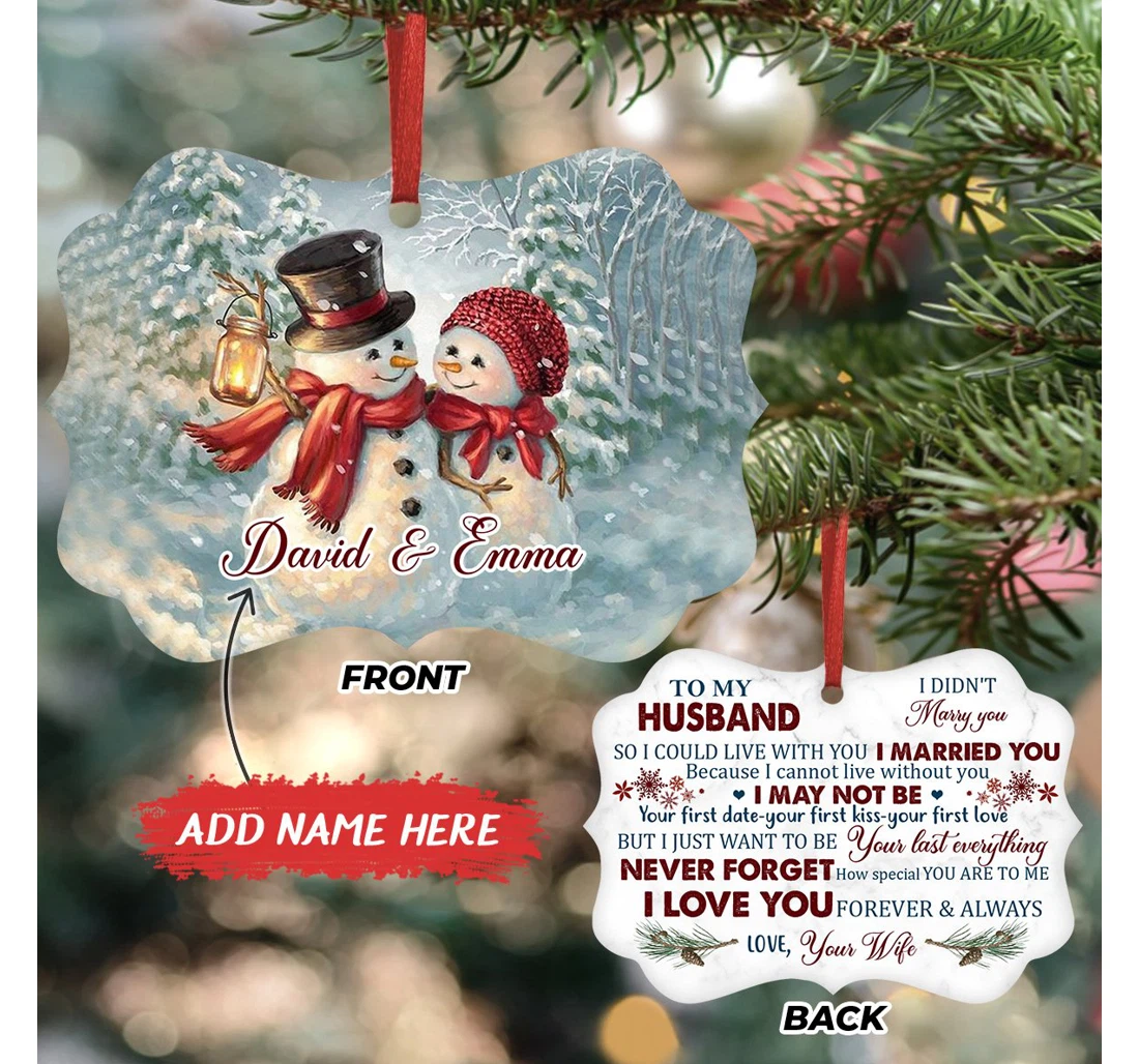 Personalized Snowman Couple Acaa1110002z Ornament MDF Ornament