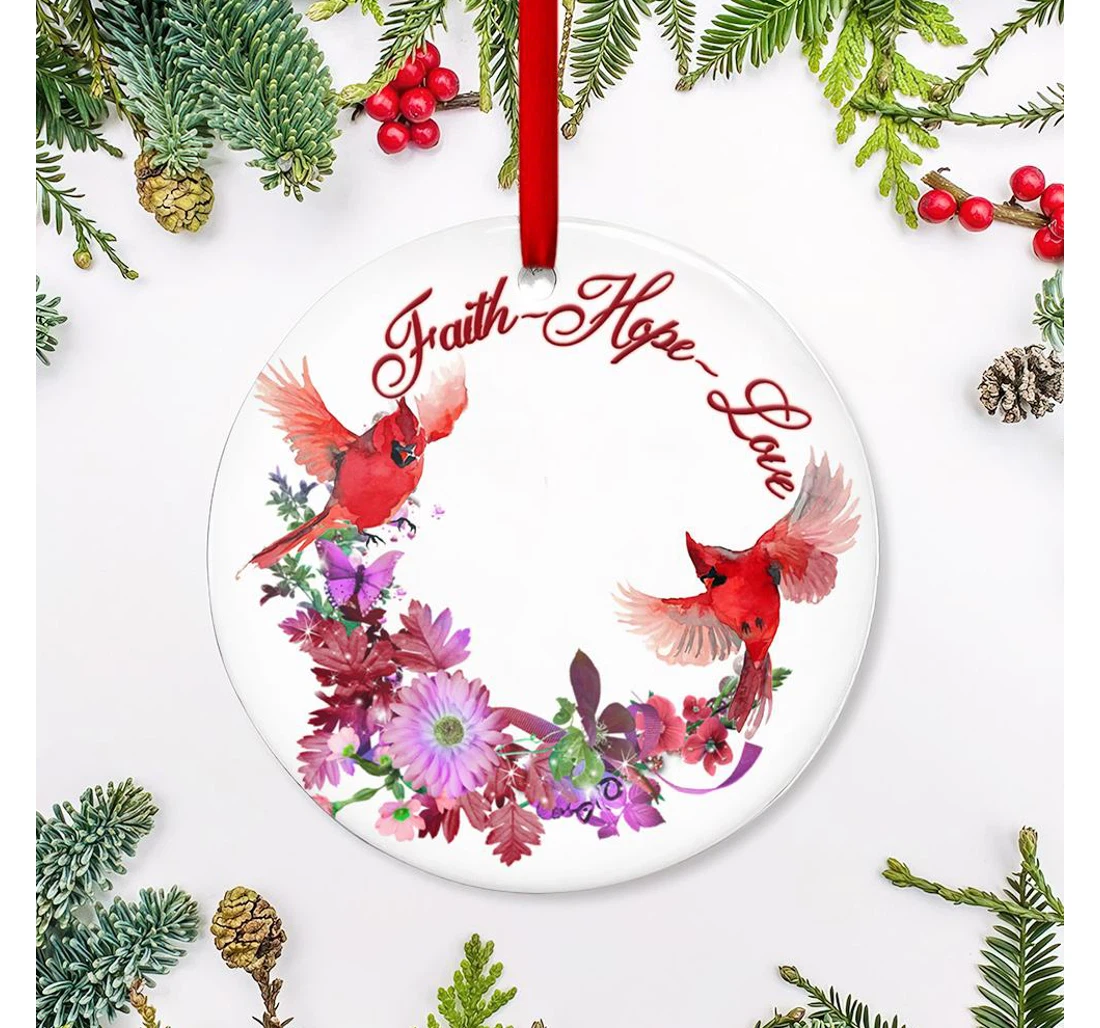 Cardinal Faith Love Hope Mdgb2110007z Circle Ornament MDF Ornament