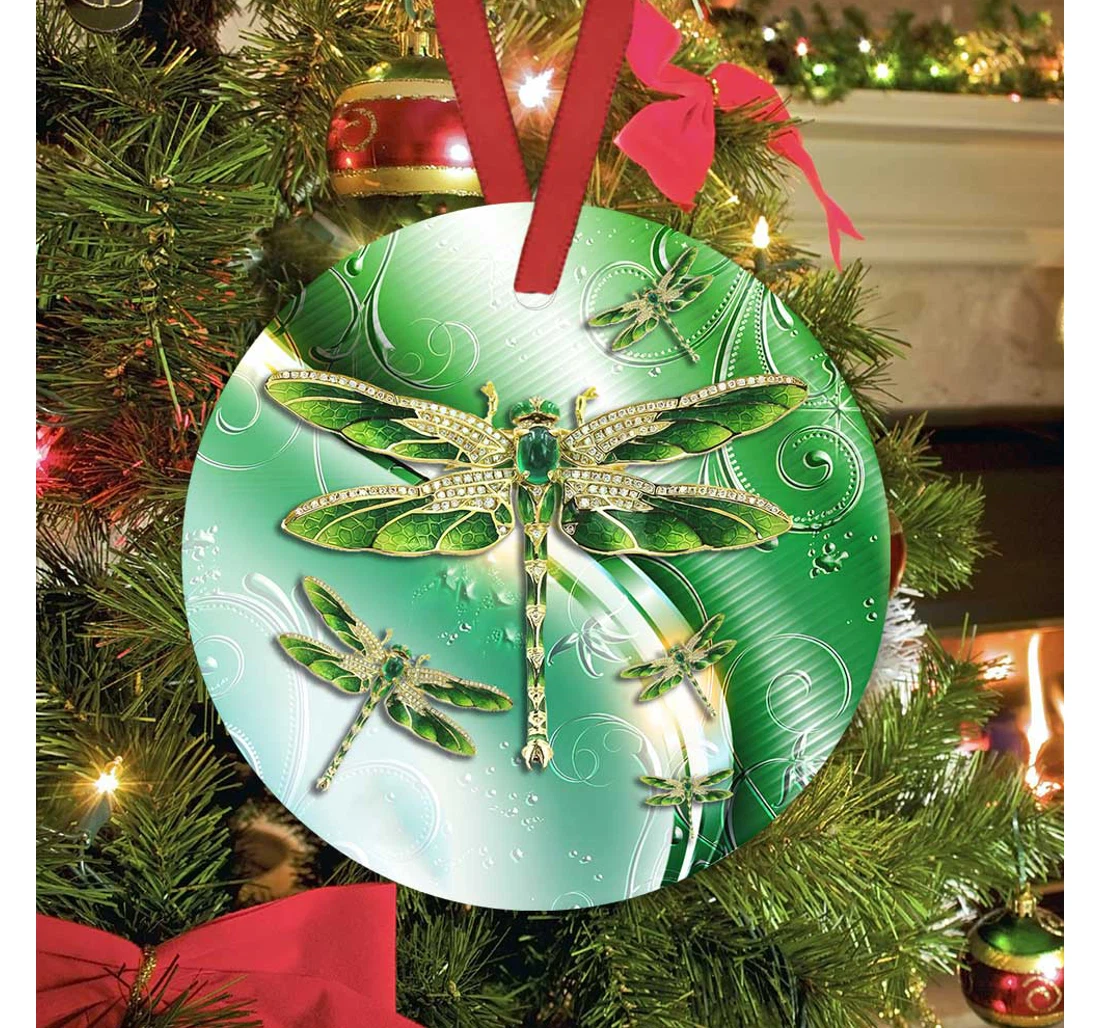 Dragonfly Emerald Style Acaa3010003z Circle Ornament MDF Ornament
