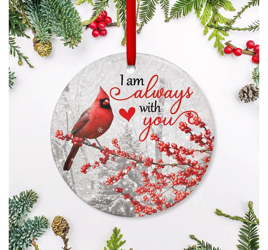 Cardinal I Am Always With You Mdgb2110002z Circle Ornament MDF Ornament