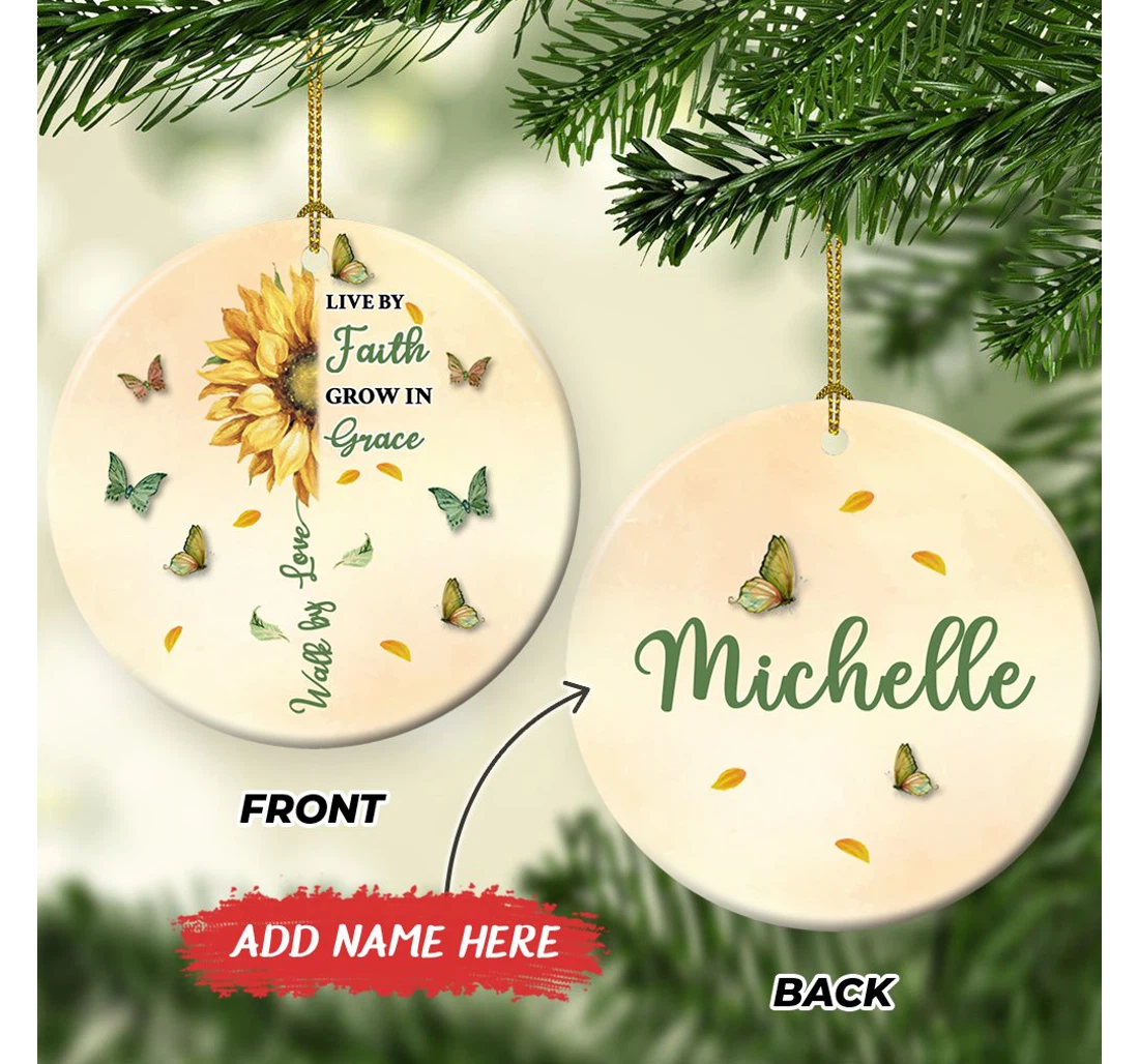 Live By Faith Aegb0810006z Circle Ornament MDF Ornament