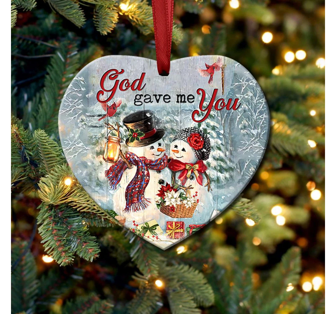 Snowman Abqz2010006z Heart Ornament MDF Ornament