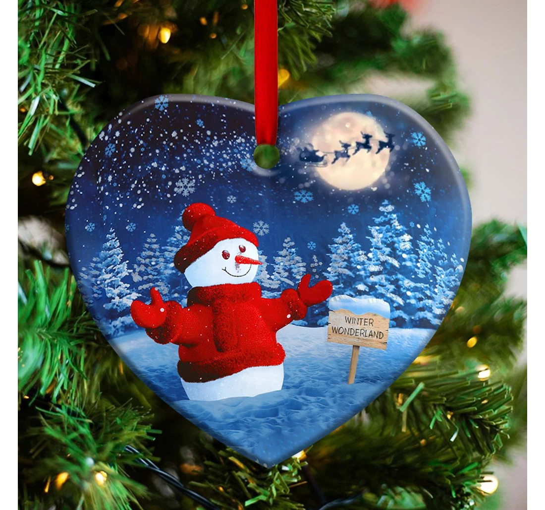 Snowman Anqz2010006z Heart Ornament MDF Ornament