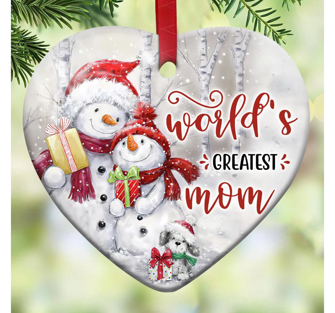 Snowman Hhqz2010008z Heart Ornament MDF Ornament