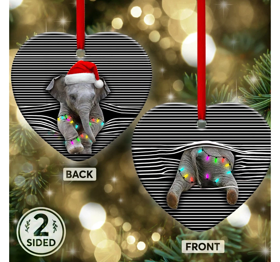 Elephant Christmas Style Quaz2910001z Heart Ornament MDF Ornament