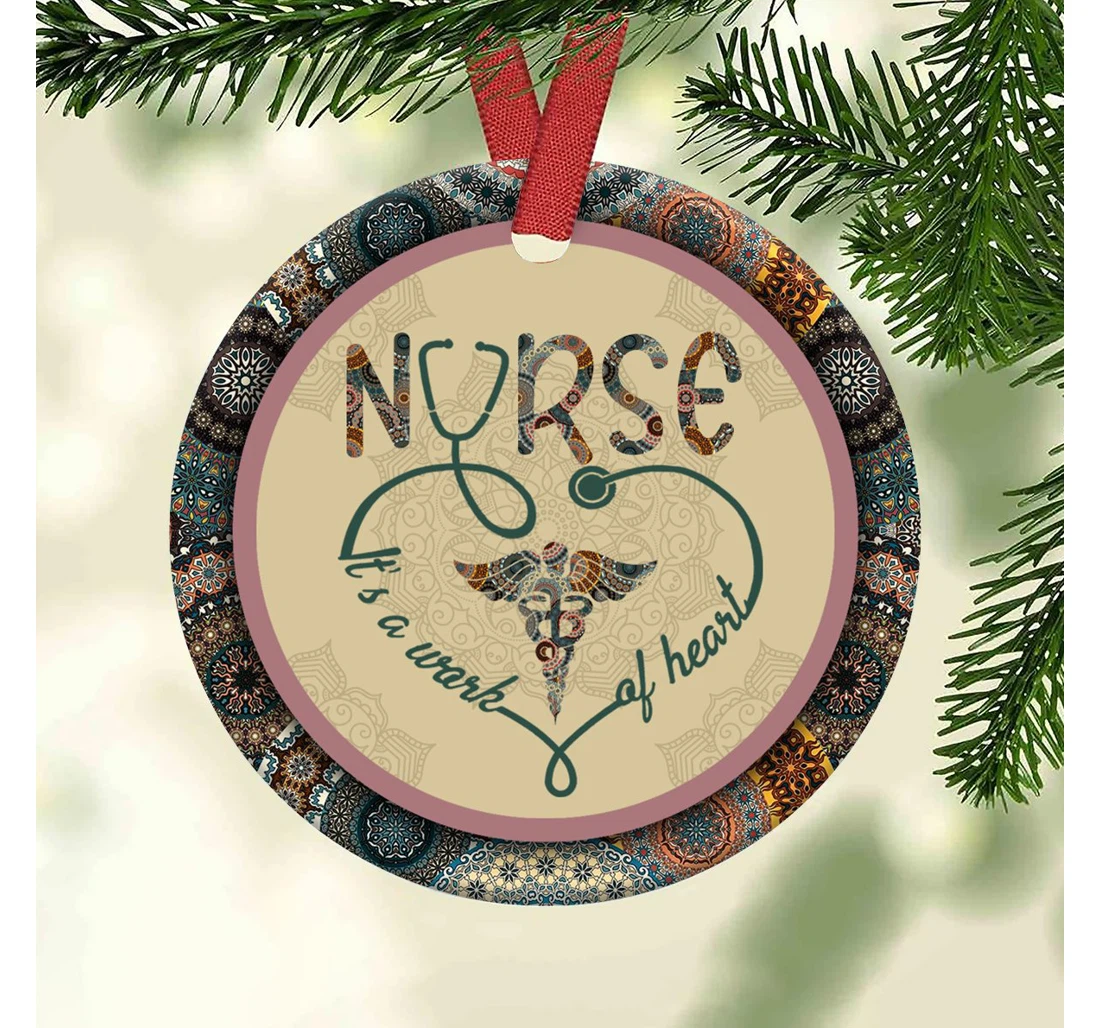 Nurse Boho Pattern Style Thaz3009006z Circle Ornament MDF Ornament