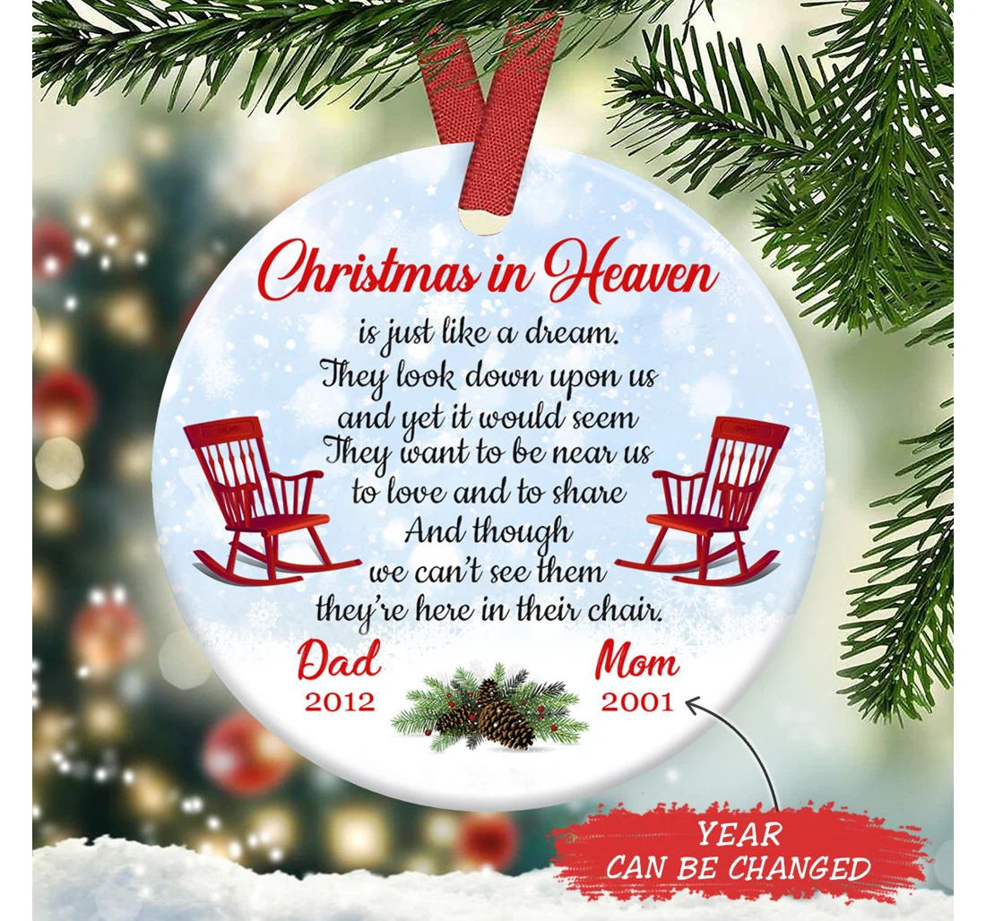 Christmas In Heaven Personalized Bgrz1210010z Circle Ornament MDF Ornament