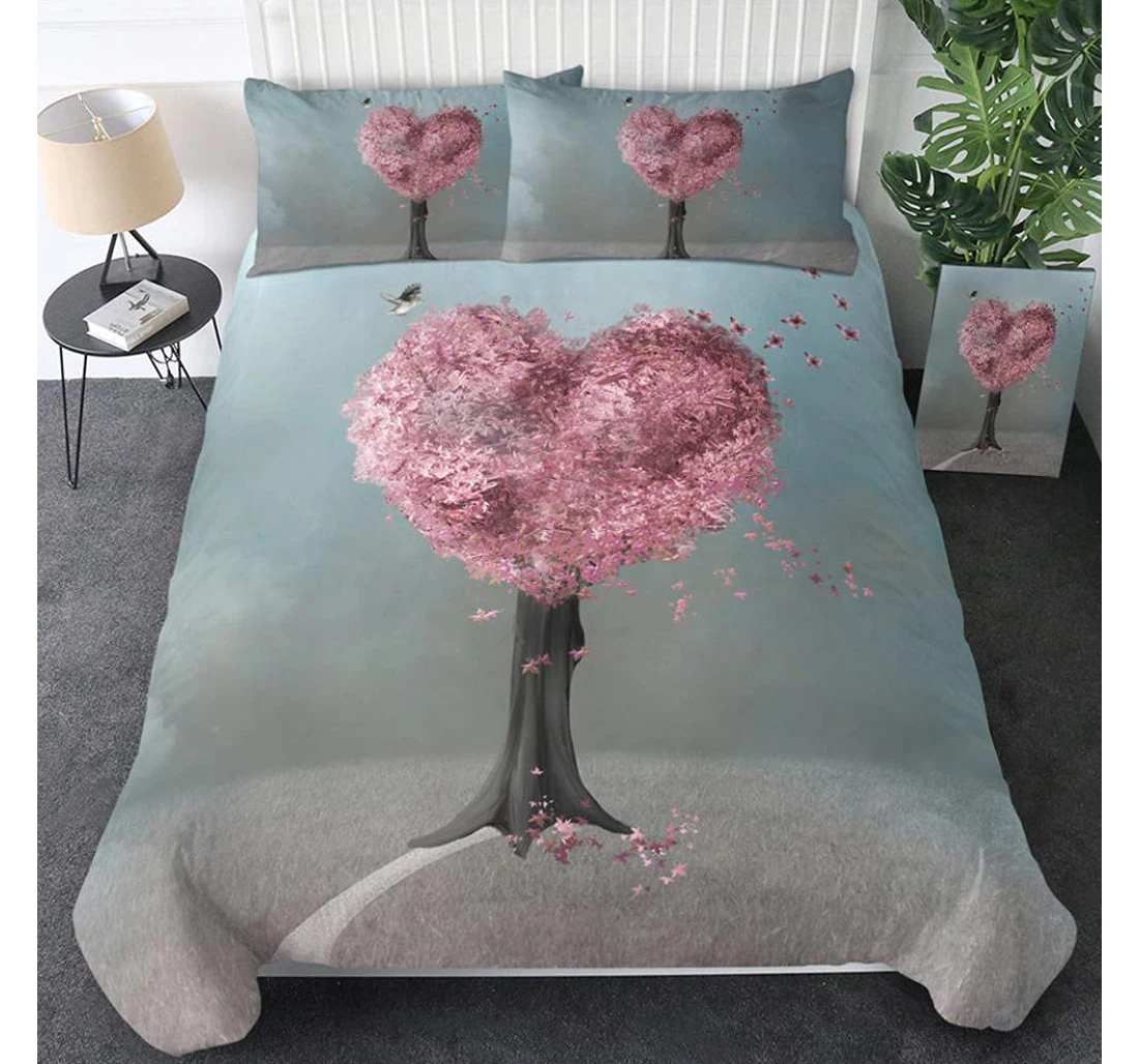 Personalized Bedding Set - Love Tree Included 1 Ultra Soft Duvet Cover or Quilt and 2 Lightweight Breathe Pillowcases