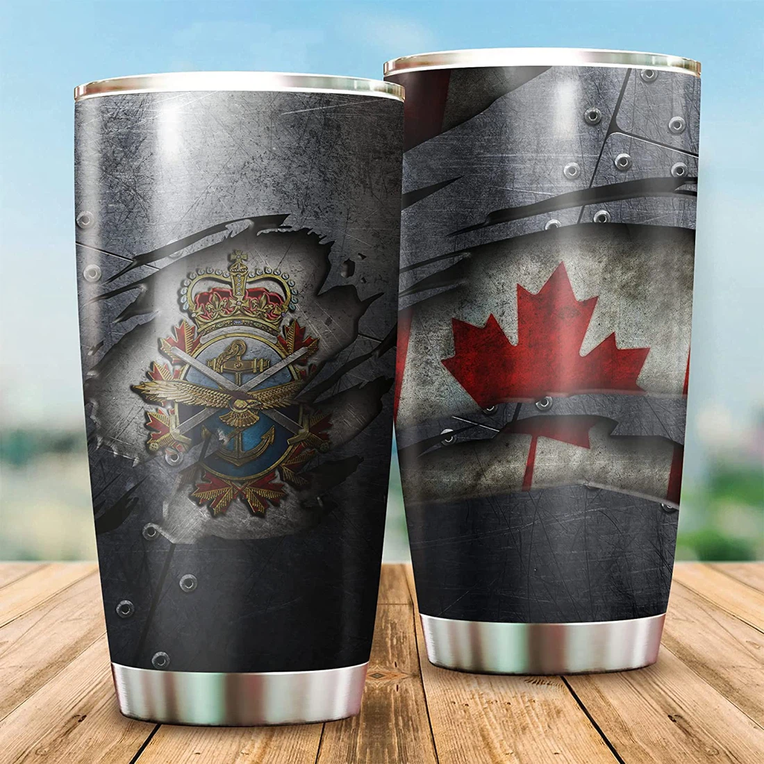 Uala Rogo Veteran Gift Tumbler, XT Canadian Veteran Armed Forces Stainless Steel Tumbler