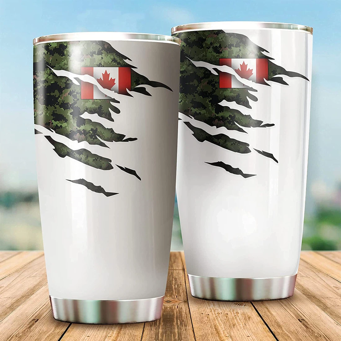 Veteran Gift Tumbler, Canadian Veteran Stainless Steel Tumbler