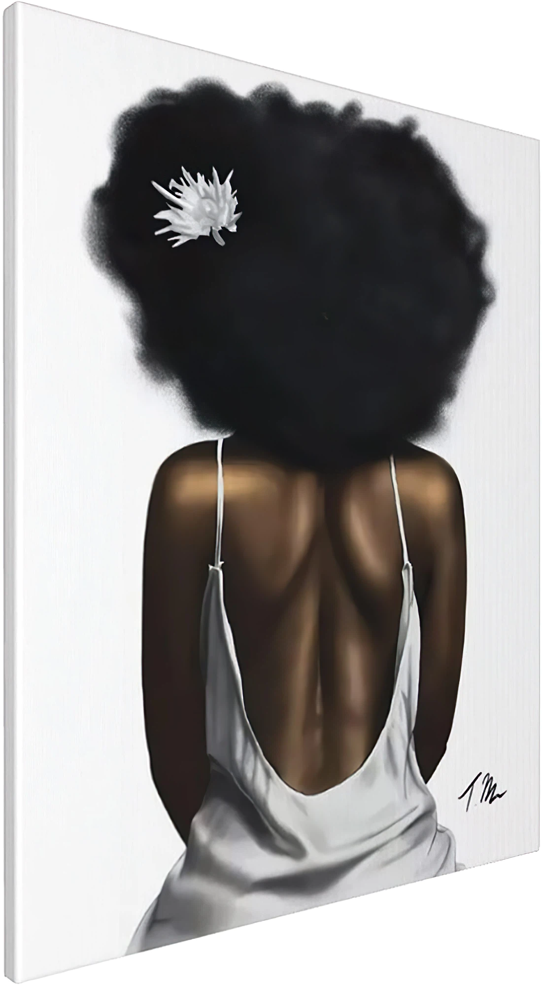 Framed Canvas - African American For Glow Hot Black Girl - Wall Art, Poster