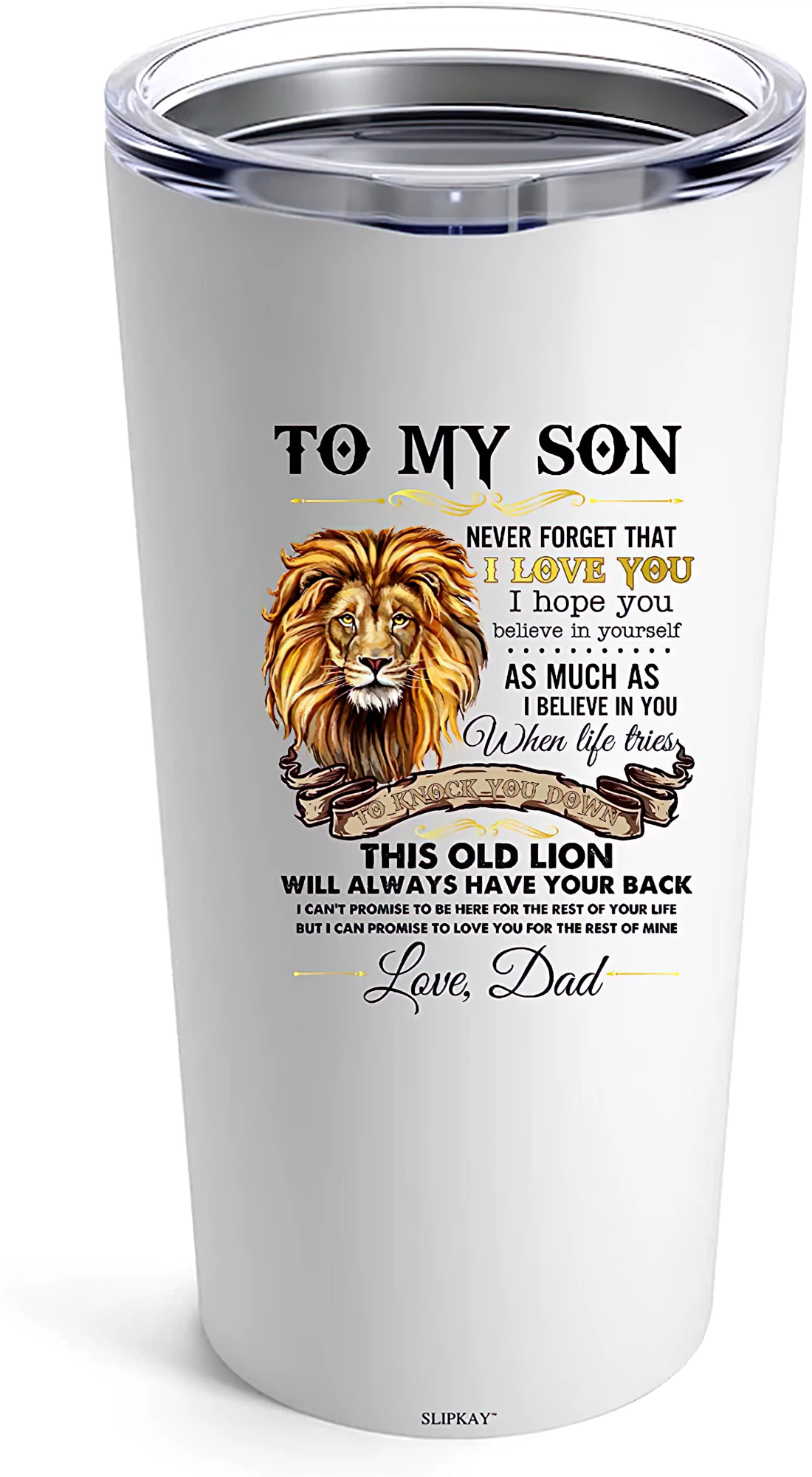Lion To My Son Never Forget That I Love You Tumbler 20oz 30oz With Lid, Travel Coffee Mug