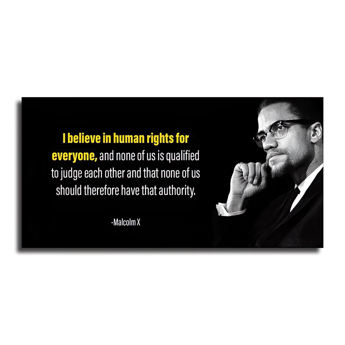 Framed Canvas - Malcolm X Quote Room Great African American Men Mural -194 - Wall Art, Poster