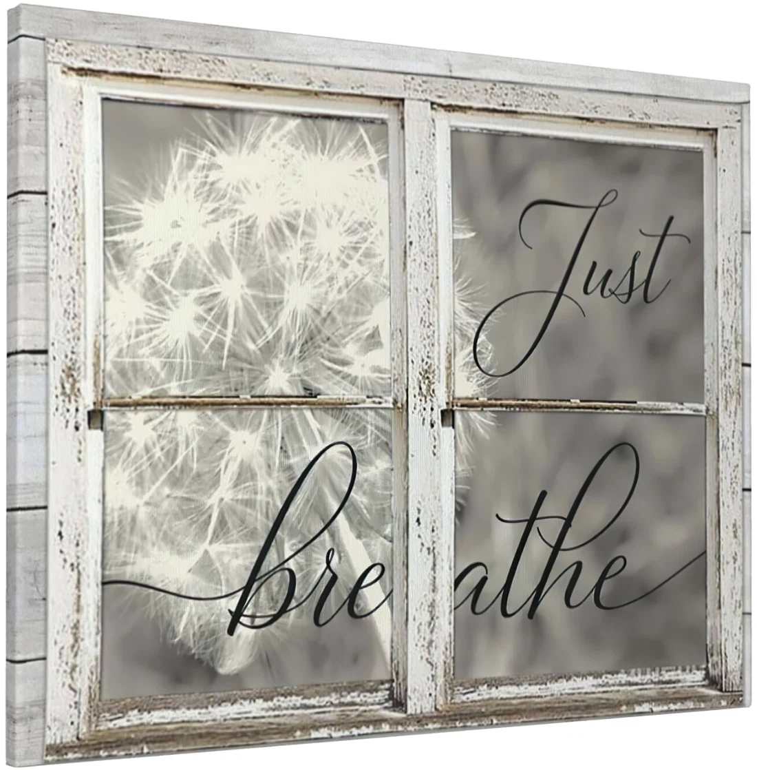 Framed Canvas - Just Breathe Dandelion Quotes - Wall Art, Poster