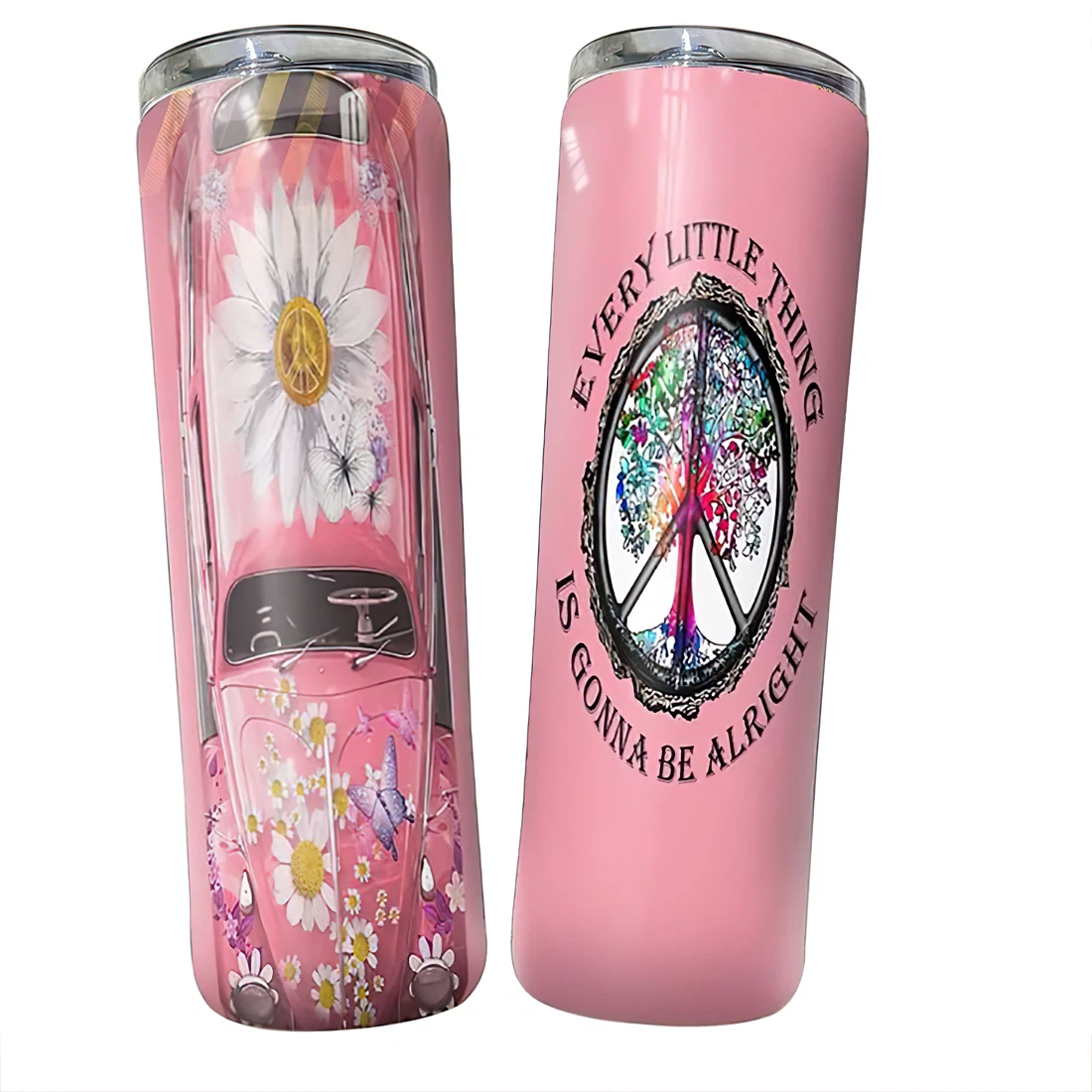 Personalized Name Hippie Pink Every Little Thing  Tumbler 17oz With Lid And Straw