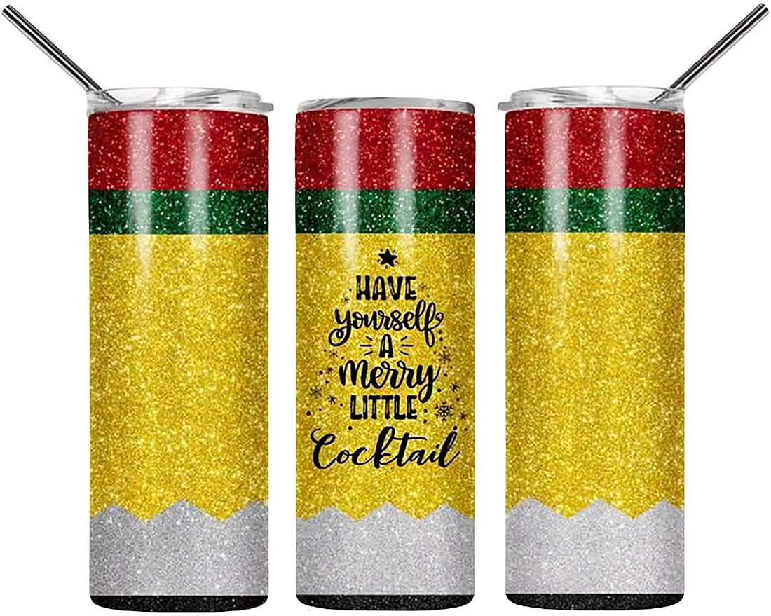 Personalized Name Cocktail Have Yourself A Merry Little Tumbler 17oz With Lid And Straw